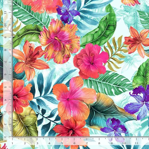 Floral fabric tropical - -,