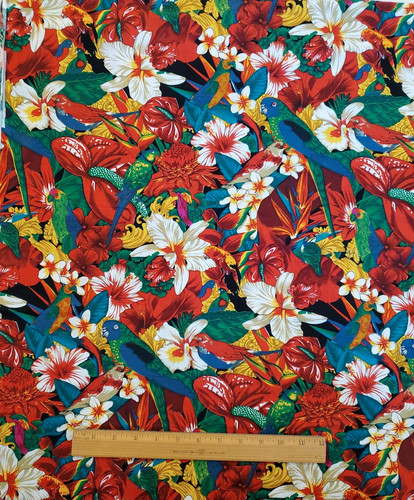 Hawaiian tropical cotton quilt - hawaiian,